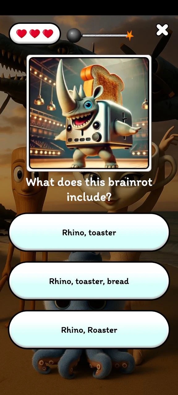 Guess BrainRot multiple-choice gameplay.